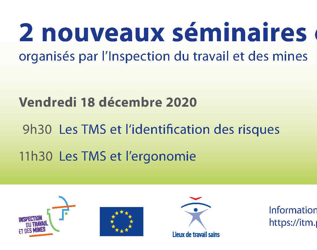 ITM – Séminaires en ligne sur les troubles musculosquelettiques (TMS)